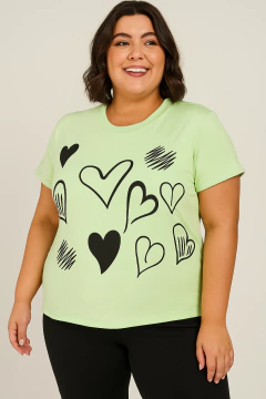 Corações T-shirt plus size - Marrent@