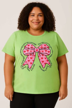 T-Shirt Plus Size Laço-Se ame - loja online