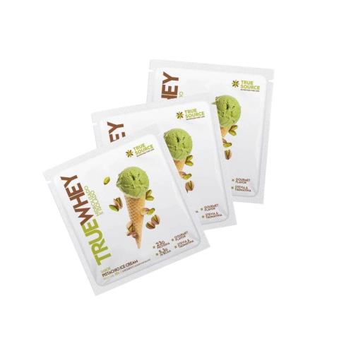Whey Pistachio Ice Cream Display Sache 10x32g. - True Source