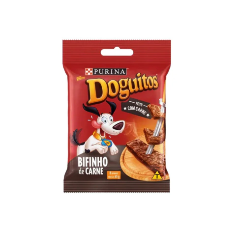Petisco Doguitos Rodízio Carne Para Cães Adultos E Filhotes - 65G