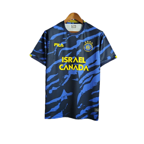 Camisa Maccabi Tel Aviv FC II 22/23 - Torcedor Fila Masculina - Azul com detalhes em amarelo