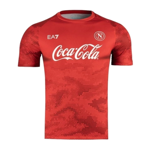 Camisa Napoli Treino II 24/25 - Torcedor EA7 Masculina - Vermelha e Com Patrocínio