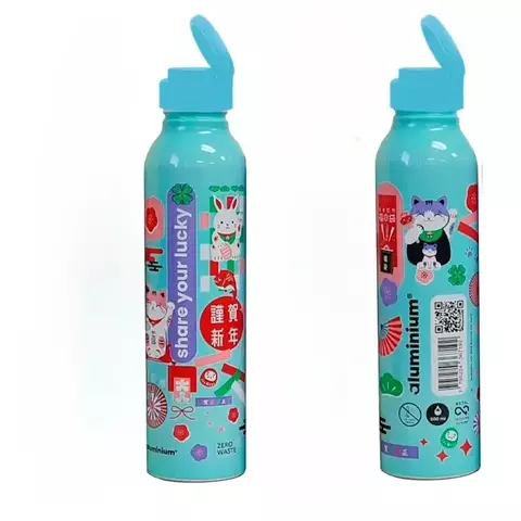 Botella de Aluminio Dehuka Get Lucky 500ml Turquesa - Diseño Exclusivo - Aislante Térmico - Libre de BPA