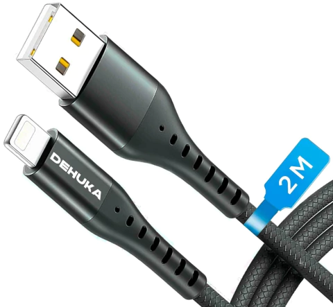 Dehuka Cable Usb Compatible Con iPhone iPad Airpod 2 Metros - comprar online
