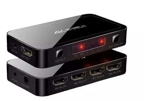 Switch Hdmi 4 en 1 Out + Extractor Dehuka Audio Óptico 4k 60ghz