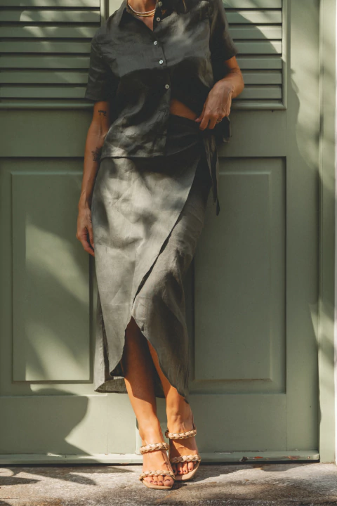 Saia Pareô Verde Musgo