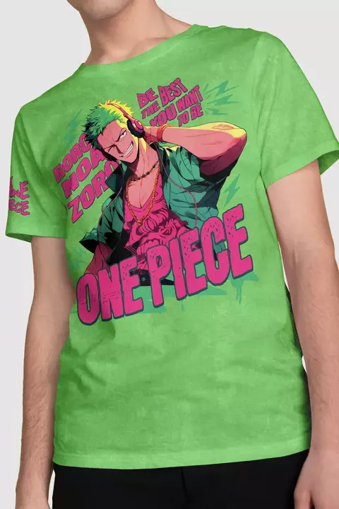 Camiseta estonada Roronoa Zoro One Piece Good Vibes da Multverso Co., 100% algodão premium. Visual vintage e streetwear para fãs de anime.