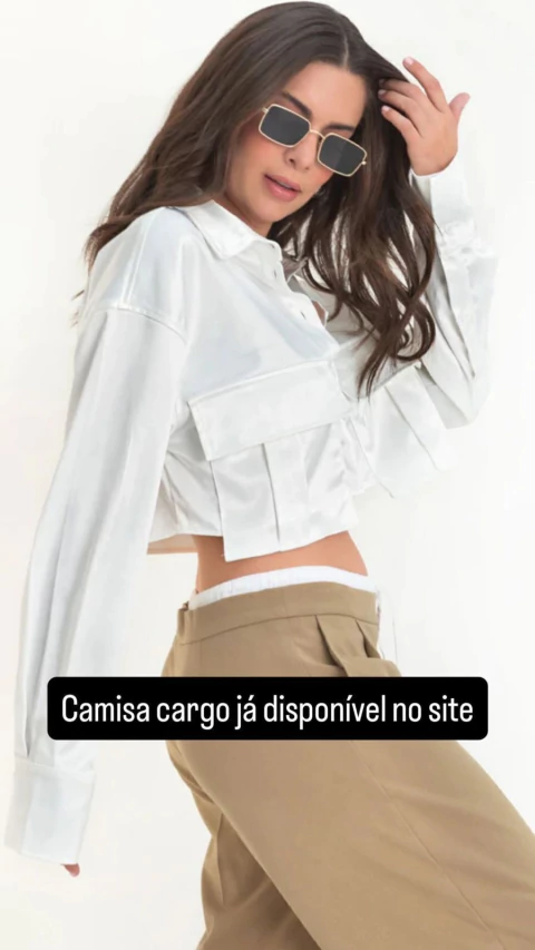 CONJ. CALÇA COS DUPLO + CAMISA CARGO MANGA LONGA (BRANCA) - comprar online