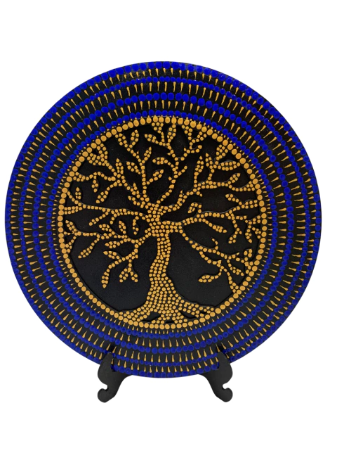 Quadro Decorativo Mandala Redondo MDF Artesanal Pintado a Mão Presente Sala Quarto Cozinha