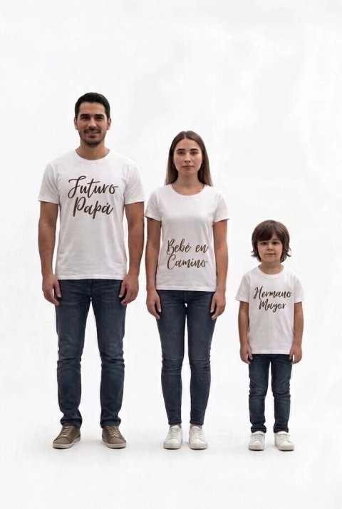 Promo remera familia con frase o imagen personalizada