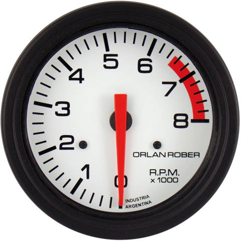TACOMETRO ELECTRONICO 8000 RPM 2-4-6-8 CILINDROS Ø80mm BLANCO