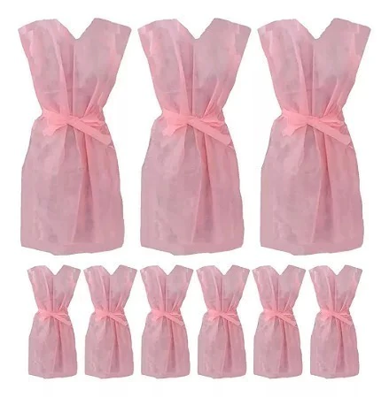 Kit avental rosa claro tnt sem manga 40 gramas 1,00m caixa com 100 unidades Cromos