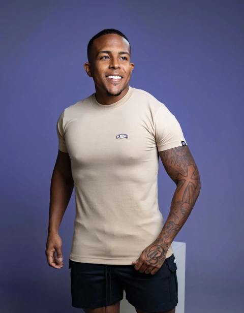 Camisa Bege Suedine Premium