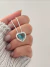 Colar Coração Zircônia Azul - comprar online