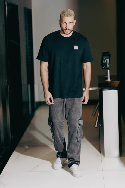 CALÇA RETA CARGO BLACK