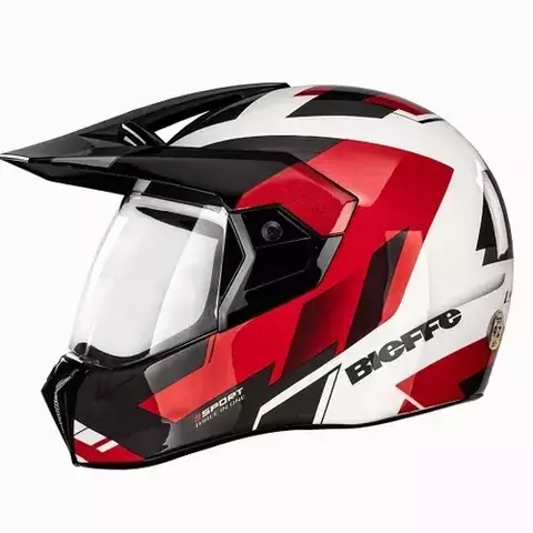 CAPACETE BIEFFE REACT BRANCO/VERMELHO