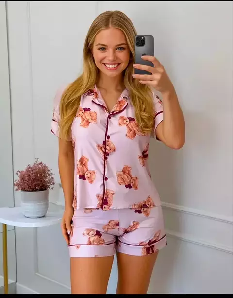 6509199- Pijama Americano Bege - comprar online