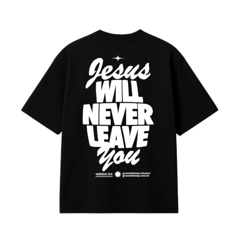 Camiseta Oversized - Jesus Sempre Presente | Preta - comprar online