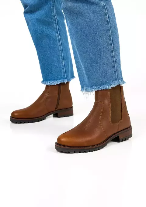 BOTA ATERRIZA ROMA COTURNO COURO MARROM - comprar online