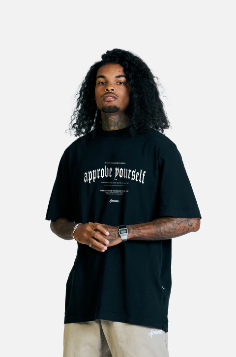 Camiseta Bold Approve Gothic Preta Preto