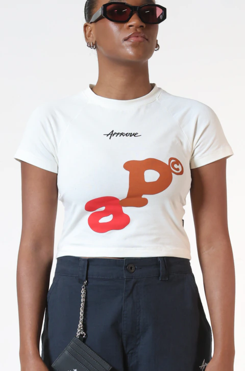 Cropped Babylook Approve Letters Off White Color