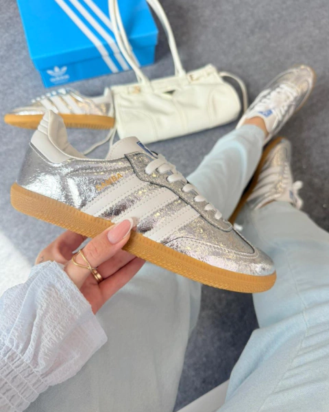 Tênis Samba Prata Glam