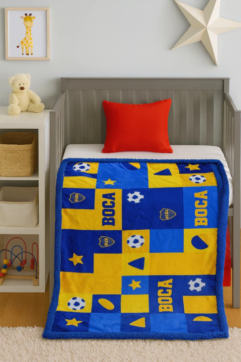 Frazada Con Corderito Cuna Funcional Doble Faz Boca Juniors - comprar online