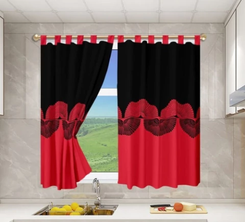 Cortina De Cocina Estampada Tela Tropical Varios Diseños