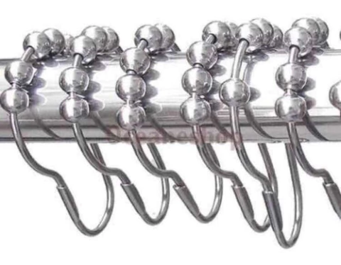 Ganchos Roller Cortina Baño Metalico X 12 Unidades