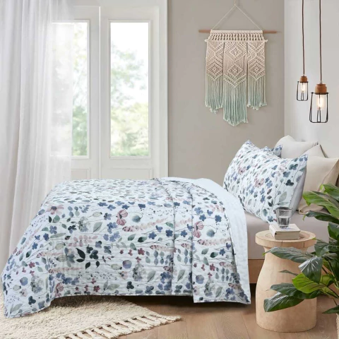 Cubrecamas Kavanagh Estampado 2 1-2 Queen 230x250 cm Con 2 Fundas de Almoadas - comprar online