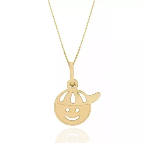 Pingente Menino Filho Carinha Com Corrente Veneziana Ouro 18k - comprar online