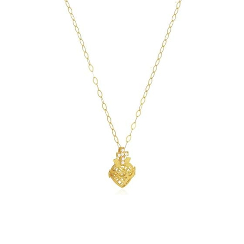 Pingente Sagrado Coração Jesus + Corrente Americana Ouro 18k