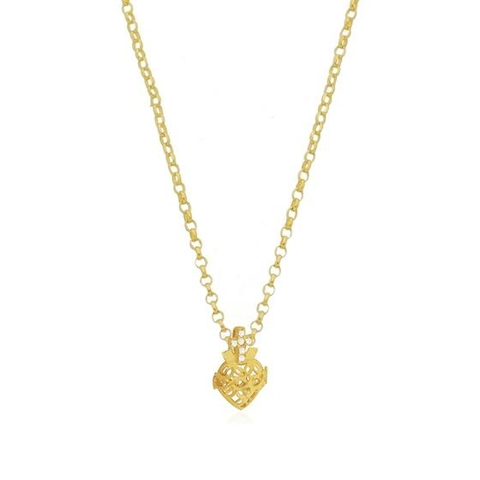 Pingente Sagrado Coração Jesus+ Corrente Portuguesa Ouro 18k