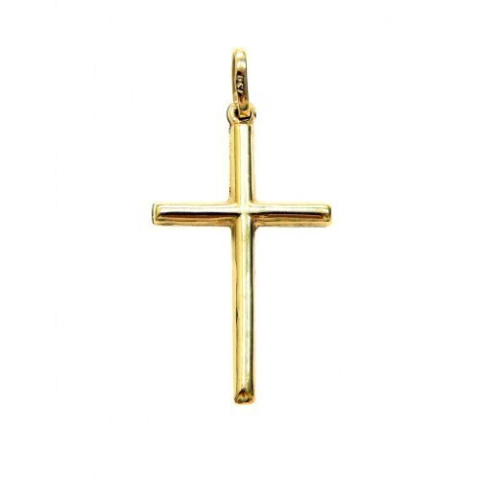 Pingente Cruz Em Ouro 18k Polida