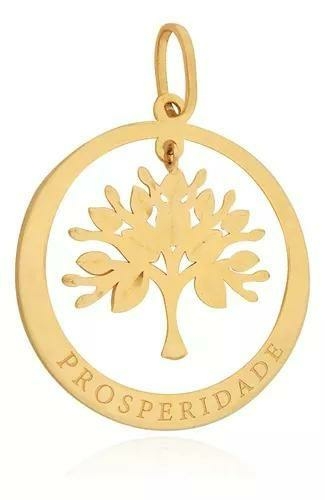 Pingente Árvore Da Vida Prosperidade Em Ouro 18k Grande