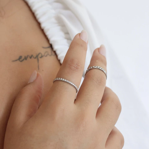 Dupla de Anéis Melissa Prateado - comprar online