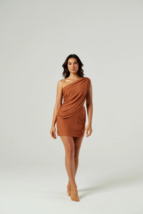 Saia com Aplicações Soirée - Terre - comprar online