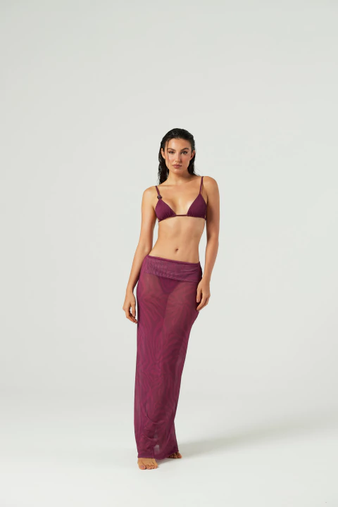 Saia Tule Voilé - Savana Vino - comprar online