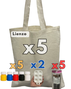 Kit completo para pintar tote bags con pinceles, paletas, pinturas en internet