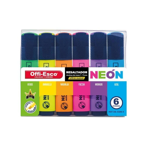 Resaltador Neon Ref. OE-534N-6 Unds Offi-esco