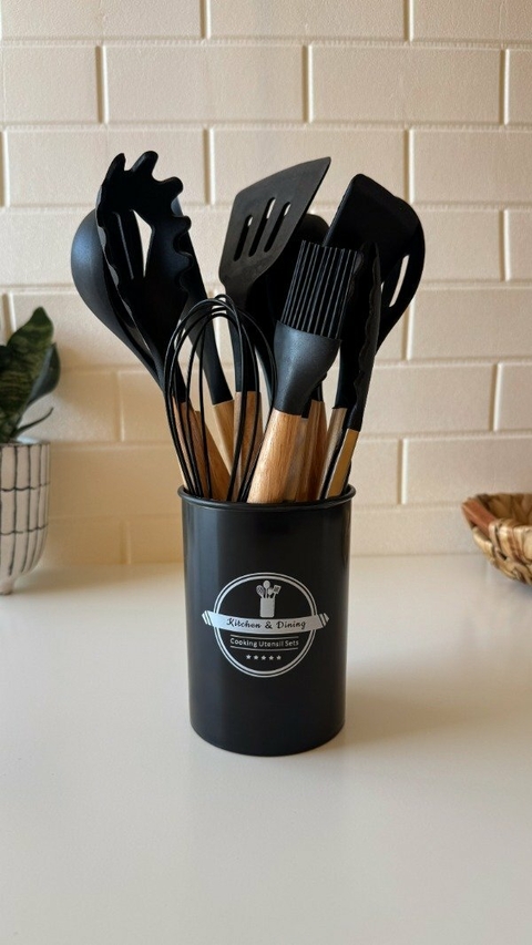 SET UTENSILIOS 12 PIEZAS DAKOTA NEGRO - comprar online