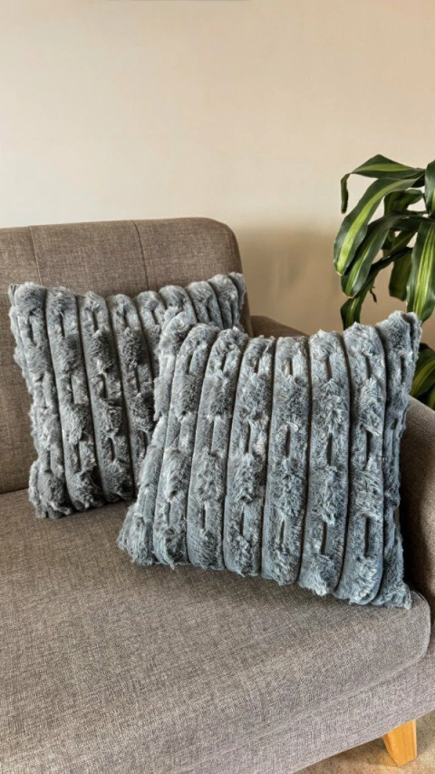 SET X2 FUNDAS ALMOHADÓN COREY GRIS OSCURO - comprar online