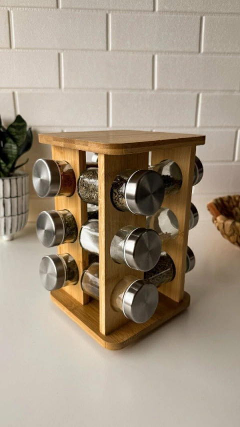 ESPECIERO GIRATORIO DE BAMBÚ BENNY 12pcs. - comprar online