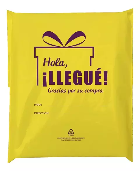 Bolsa Ecommerce Hola Llegué! N°3 - 40x50cm + 5cm solapa c/adhesivo - tienda online