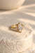 Anel Navete Glam Dourado