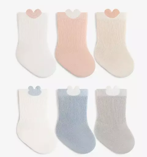 3 Pares - Meias Algodão Ursinho Coração - comprar online