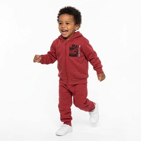 Conjunto Infantil Menino Moletom Jaqueta com Zíper 86 Estampado | 100% Algodão