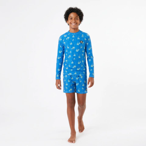 Conjunto de Banho Infantil Menino Azul Coqueiro | Proteção UV