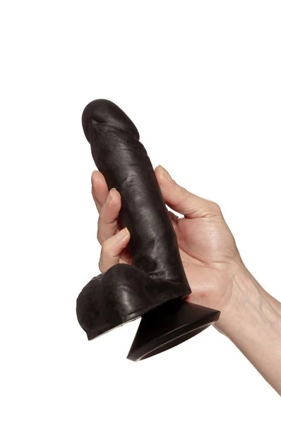 PRÓTESE JHON REALISTIC SKIN MARROM COM VENTOSA E ESCROTO 89 15x4CM