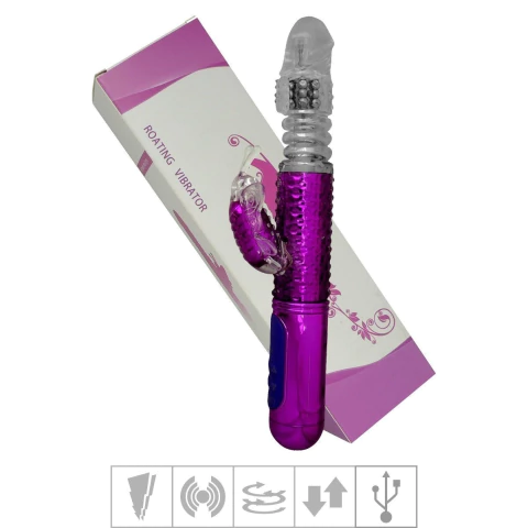 VIBRADOR ROATING ROTATIVO COM ESTIMULADOR BORBOLETA E 36 VIBRAÇÕES FUNÇÃO VAI E VEM RT022